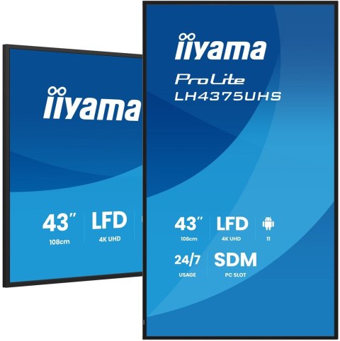 Monitor IIYAMA 108cm (42,5") LH4375UHS-B2AG 16:9 2xHDMI+3xDP+2xUSB