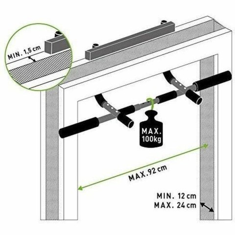 Drążek do podciągania się Schildkröt Czarny Metal Stal Żelazo ABS TPE Foam EVA