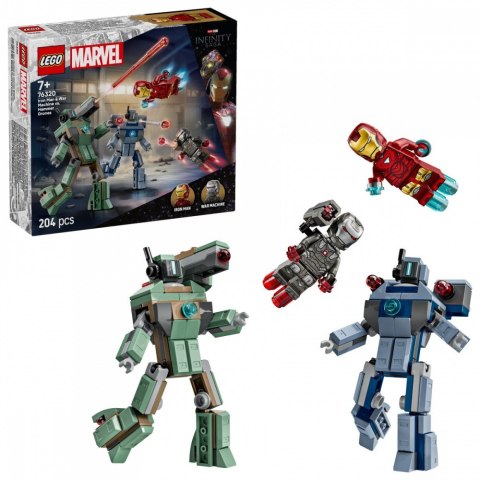 Klocki Super Heroes 76320 Iron Man i War Machine kontra drony Hammera
