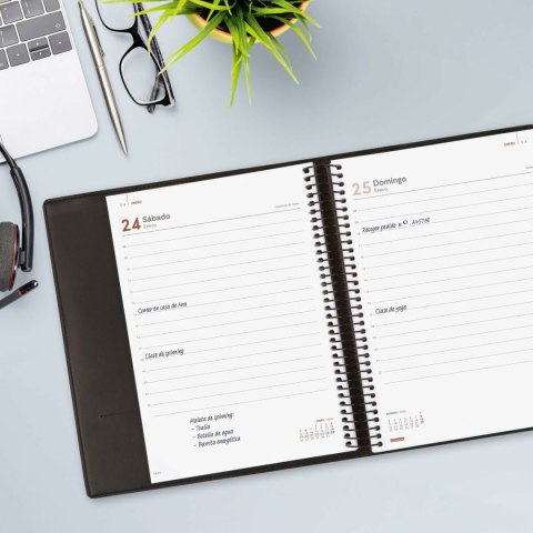 Kalendarz książkowy Finocam DUOBAND Czarny A5 15,5 x 21,2 cm 2025-2026