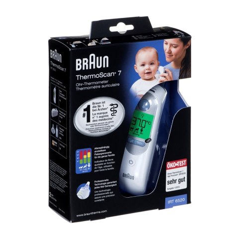 Termometr Elektroniczne do ucha Braun ThermoScan 7 IRT6520 (Pomiar kontaktowy; kolor biały)