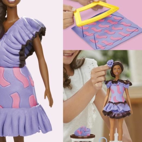 Zabawa z Plasteliną Play-Doh Barbie Fashionista Ruffles Wielokolorowy 730 g