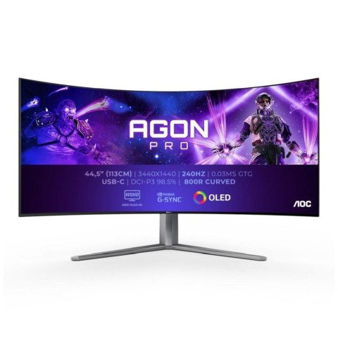 Monitor AOC AGON PRO AG456UCZD LED display 114,3 cm (45") 3440 x 1440 px Wide Quad HD OLED Czarny