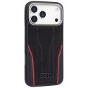 Etui Audi R8 Genuine Leather MagSafe do iPhone 17 Pro Max czarno-czerwony
