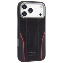 Etui Audi R8 Genuine Leather MagSafe do iPhone 17 Pro czarno-czerwony