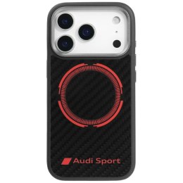 Etui Audi RSQ Carbon Fiber Sport Red Circle MagSafe do iPhone 17 Pro czarny