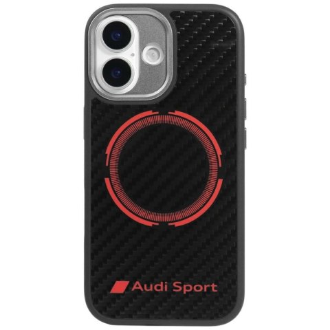 Etui Audi RSQ Carbon Fiber Sport Red Circle MagSafe do iPhone 17 czarny