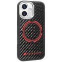 Etui Audi RSQ Carbon Fiber Sport Red Circle MagSafe do iPhone 17 czarny