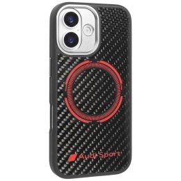Etui Audi RSQ Carbon Fiber Sport Red Circle MagSafe do iPhone 17 czarny