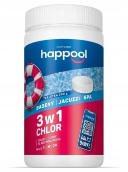 Acrylmed 1kg Multichlor 200g do długotrwałej dezynfekcji wody w basenie - tabletki