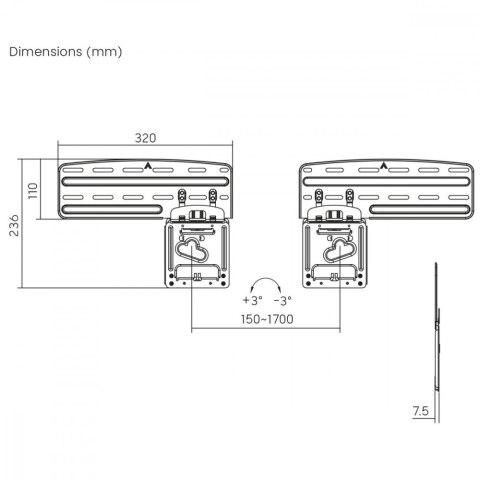 Uchwyt do TV QLED 43-85'' MC-806N