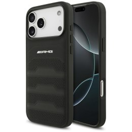 Etui AMG Leather Debossed Lines Logo do iPhone 17 Pro Max czarny