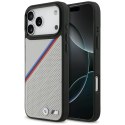Etui BMW M Tricolor Metal Logo MagSafe do iPhone 17 Pro Max / 18 Pro Max szary