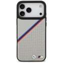 Etui BMW M Tricolor Metal Logo MagSafe do iPhone 17 Pro Max / 18 Pro Max szary