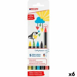 Zestaw markerów Edding New Glitter Wielokolorowy 5 Części (6 Sztuk)