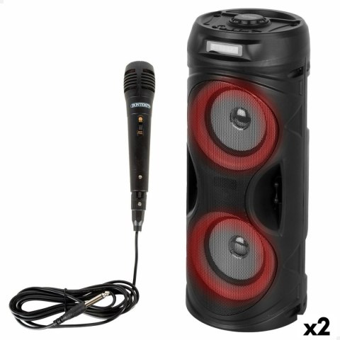Głośnik z Mikrofonem Karaoke Bontempi Plastikowy 16 x 38 x 16 cm (2 Sztuk)