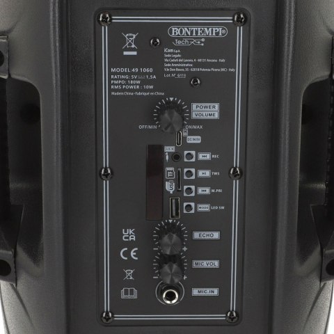 Głośnik z Mikrofonem Karaoke Bontempi Plastikowy 25 x 39 x 21 cm (2 Sztuk)