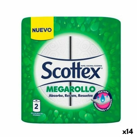 Ręcznik papierowy Scottex MEGARROLLO Biały 2 Części (14 Sztuk)