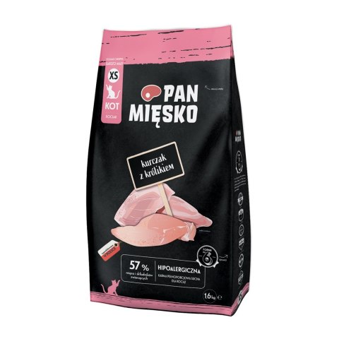 Pan Mięsko Kurczak z królikiem sucha karma dla kota chrupki XS 1,6kg