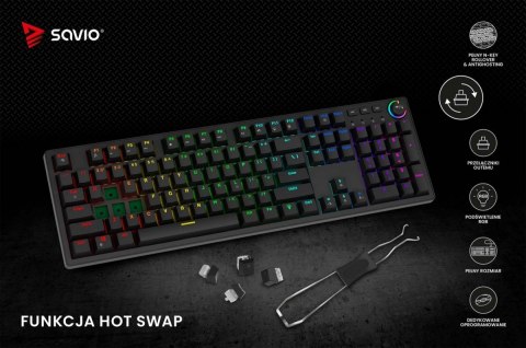 Klawiatura mechaniczna STYX Outemu Peach Silent Hot Swap RGB