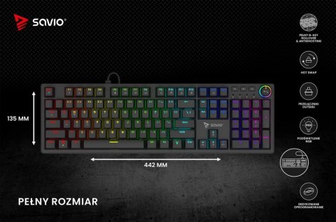 Klawiatura mechaniczna STYX Outemu Peach Silent Hot Swap RGB