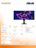 Monitor 34 cale QD-OLED 1800R DP 2HDMI
