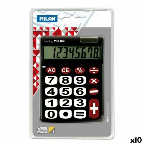 Kalkulator Milan Dual Czarny 14,5 x 10,6 x 2,1 cm (10 Sztuk)