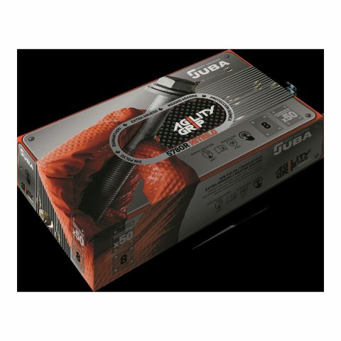 Rękawiczki nitrylowe JUBA Agility Grip Pomarańczowy Bez pudru 50 Sztuk - 8