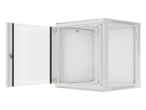 Szafa instalacyjna wisząca 19 cali 12U 600X600mm szara (drzwi szklane)