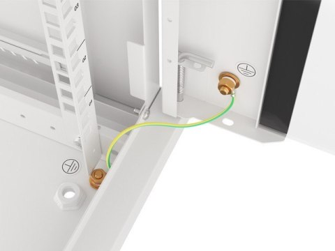 Szafa instalacyjna wisząca 19 cali 12U 600X600mm szara (drzwi szklane)