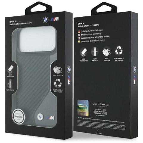 Etui BMW M Carbon Logo MagSafe do iPhone 17 Pro Max / 18 Pro Max antracyt