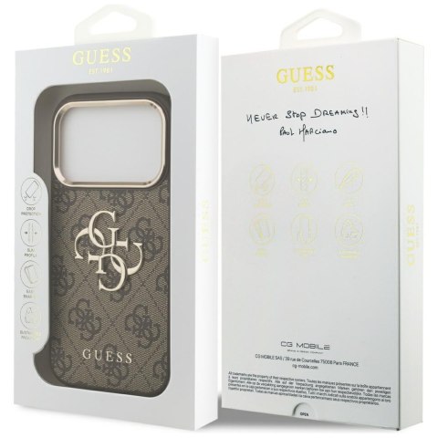 Etui Guess 4G Big 4G Classic Logo do iPhone 17 Pro brązowy złoty