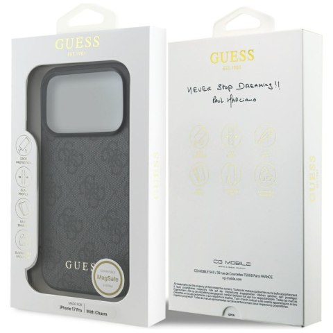 Etui Guess 4G Charms Collection MagSafe do iPhone 17 Pro czarny