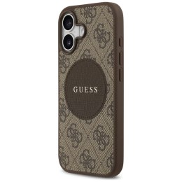 Etui Guess 4G Circle Classic Logo MagSafe do iPhone 17 brązowy