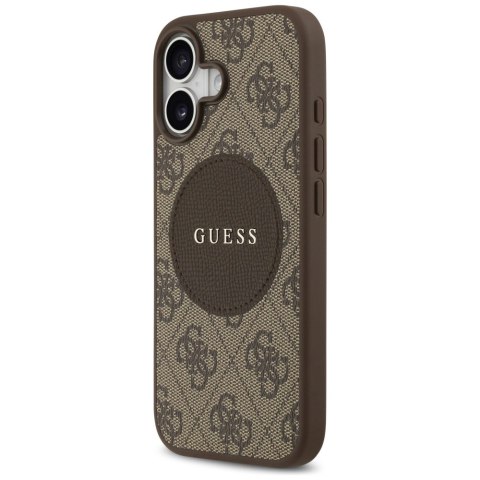Etui Guess 4G Circle Classic Logo MagSafe do iPhone 17 brązowy