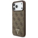 Etui Guess 4G Strap Triangle Logo MagSafe do iPhone 17 Pro Max brązowy