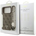 Etui Guess 4G Strap Triangle Logo MagSafe do iPhone 17 Pro Max brązowy