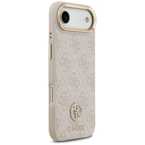 Etui Guess 4G Strass Logo & Big Strap Metal Buttons MagSafe do iPhone Air różowy