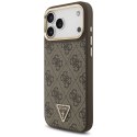 Etui Guess 4G Triangle Logo MagSafe do iPhone 17 Pro Max brązowy złoty