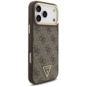 Etui Guess 4G Triangle Logo MagSafe do iPhone 17 Pro Max brązowy złoty