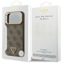 Etui Guess 4G Triangle Logo MagSafe do iPhone 17 Pro Max brązowy złoty