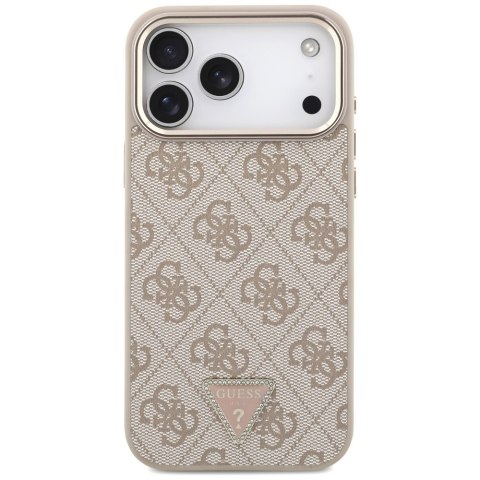 Etui Guess 4G Triangle Logo MagSafe do iPhone 17 Pro Max różowy złoty