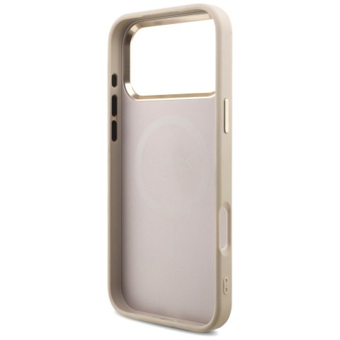 Etui Guess 4G Triangle Logo MagSafe do iPhone 17 Pro Max różowy złoty