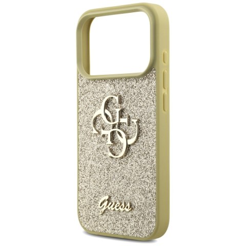 Etui Guess Fixed Glitter Big 4G do iPhone 17 Pro złoty