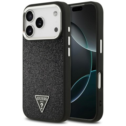 Etui Guess Glitter Triangle Logo MagSafedo iPhone 17 Pro czarny
