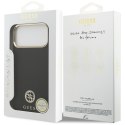 Etui Guess Grained Strass Logo MagSafe do iPhone 17 Pro Max czarny