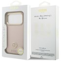 Etui Guess Grained Strass Logo MagSafe do iPhone 17 Pro różowy