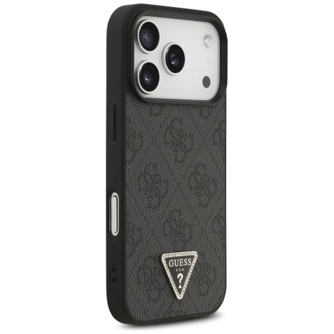 Etui Guess Leather 4G Triangle Strass MagSafe do iPhone 17 Pro czarny