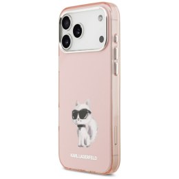 Etui Karl Lagerfeld IML Aquarelle Choupette & Logo MagSafe do iPhone 17 Pro Max różowy