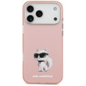 Etui Karl Lagerfeld IML Aquarelle Choupette & Logo MagSafe do iPhone 17 Pro Max różowy